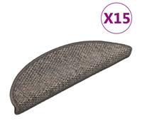 Vidaxl Stair Mats Self-Adhesive Sisal-Look 15 Pcs 56X17X3 Cm Brown Beige