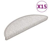 vidaXL Stair Mats Self-adhesive Carpet Stair Rug Sisal-Look 15 pcs Platina