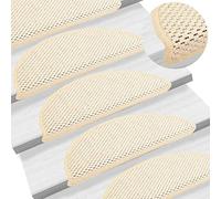 vidaXL Stair Mats Self-adhesive Sisal-Look 15 pcs, Carpet Stair Tread for Home, Stair Rugs for Step, Stair Protector Non-slip Mats, Berber
