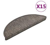 vidaXL Stair Mats Self-adhesive Sisal-Look 15 pcs 56x17x3 cm Grey and Beige