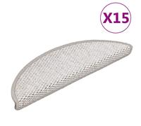 vidaXL Stair Mats Self-adhesive Sisal-Look 15 pcs 56x17x3 cm Platina
