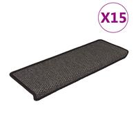 vidaXL Stair Mats Stair Protector Self-adhesive Sisal-Look 15 pcs Anthracite