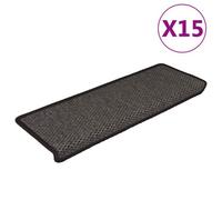 Vidaxl Stair Mats Self-Adhesive Sisal-Look 15 Pcs 65X21X4 Cm Anthracite