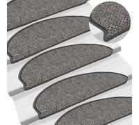 vidaXL Stair Mats Stair Protector Self-adhesive Sisal-Look 15 pcs Anthracite