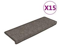 vidaXL Self-adhesive Stair Mats in Sisal Look - Set of 15, Grey and Beige - Sound Dampening and Non-slip Mats for Stairs, Easy-to-Clean