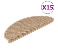 Vidaxl Stair Mats Self-Adhesive Sisal-Look 15 Pcs 65X21X4 Cm Sand Stair Mats