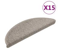 vidaXL Stair Mats Self-adhesive Sisal-Look 15 pcs, Carpet Stair Tread for Home,