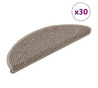 vidaXL Stair Mats Self-adhesive Sisal-Look 30 pcs 56x17x3 cm Dark Beige