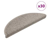 vidaXL Stair Mats Self-adhesive Sisal-Look 30 pcs 56x17x3 cm Silver