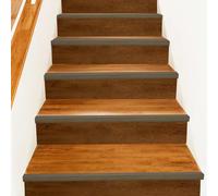 Stair Nosings 10 pcs Brown 67 x 3.5 x 3 cm Aluminium