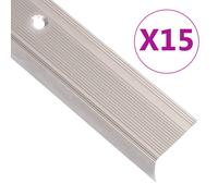 vidaXL Stair Nosings in L-shape 15 pcs Aluminium 100 cm Champagne