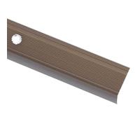 vidaXL Stair Nosings L-Shape - Brown Aluminum/Stair Edge Profiles - Includes Anti-Slip Insert & Easy Install - 15 pcs, 90 x 3.5 x 3 cm for Home, Office, Indoor