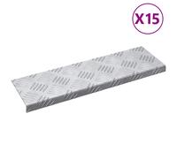 vidaXL Stair Tread 15 pcs Silver 60 x 18 x 2.5 cm Aluminium