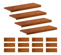 vidaXL Stair Tread 16 pcs 70 x 25 x 2 cm Brown Solid Oak Wood