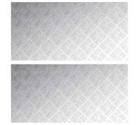 vidaXL Stair Tread 2 pcs 100 x 50 cm Silver Aluminium Rectangular | Stops slips on stairs like a champ, Gives your space a stylish upgrade, Made from tough rubber and vinyl
