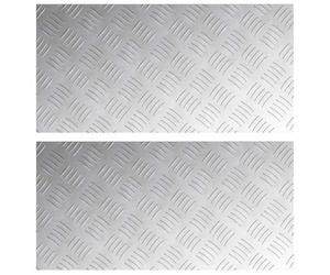 vidaXL Stair Tread 2 pcs 60 x 30 cm Silver Aluminium Rectangular | Helps you stay on your feet on stairs, Tough metal that lasts ages, Great for inside your home