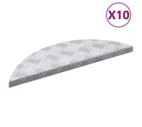 vidaXL Stair Tread Crescent 10 pcs Silver 60 x 18 x 2.5 cm Aluminium