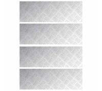 vidaXL Stair Tread Rectangular 4 pcs Silver 60 x 20 cm Aluminium, Living Room, Modern Stair Treads, Durable Safety Mats, Checker Plate for Home Protection, Non-Slip Indoor and Outdoor