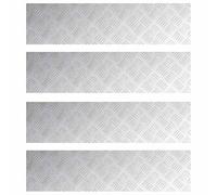 vidaXL Stair Treads - Anti-Slip Aluminium Stair Tread Mats, 80x20cm, Silver Geometric Design, Indoor/Outdoor Safety Covers