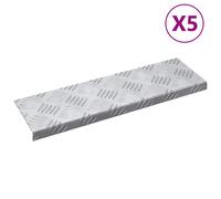 vidaXL Stair Tread Rectangular 5 pcs Silver 60 x 18 x 2.5 cm Aluminium