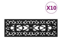 vidaXL Stair Treads Outdoor Step Mat Door Mat Anti Slip Tread Mat 10pcs Rubber