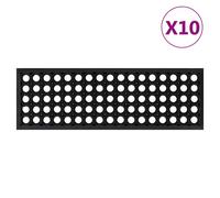 vidaXL Stair Treads Outdoor Step Mat Door Mat Anti Slip Tread Mat 10pcs Rubber