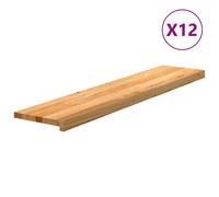 vidaXL Stair Treads 12 pcs Light Brown 120x30x2 cm Solid Wood Oak