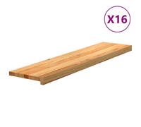 vidaXL Stair Treads 16 pcs Light Brown 110x25x2 cm Solid Wood Oak