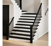 vidaXL Stair Treads 2 pcs Brown Black 120x25x2 cm Solid Wood Oak, Brown