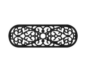 vidaXL Stair Treads - 5-Pack Rubber Step Mats for Indoor/Outdoor Use, Non-Slip, Easy Clean, 25x75 cm, Elegant Wrought Iron Design in Black