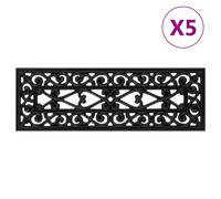 vidaXL Rubber Stair Treads - Non-Slip, Durable Tread Covers for Indoor/Outdoor Steps 25x75 cm, Easy Clean, Decorative Design, 5-Pack