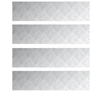vidaXL Stair Treads - Anti-Slip Aluminium Stair Tread Mats, 80x20cm, Silver Geometric Design, Indoor/Outdoor Safety Covers