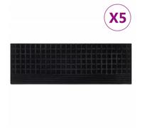 vidaXL Stair Treads Outdoor Step Mat Door Mat Anti Slip Tread Mat 5 pcs Rubber