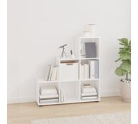 vidaXL Staircase Bookcase High Gloss White 107 cm Engineered Wood
