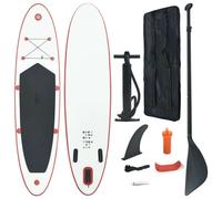 vidaXL Stand Up Paddle Board Set Surfboard Inflatable Red and Whitebest