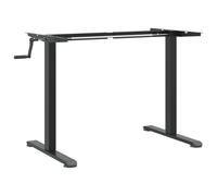 vidaXL Standing Desk Frame Height Adjustable Table Workstation Black Steel