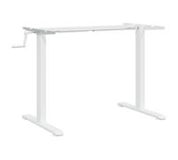 vidaXL Standing Desk Frame Height Adjustable Table Workstation White Steel