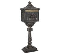 vidaXL Standing Mailbox Bronze 42.5 x 29.5 x 117 cm Cast Aluminum