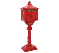Pedestal Letterbox Aluminium Vintage Style Rustproof Box Green/White vidaXL