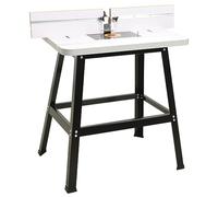 'vidaXL Steel and MDF Router Table - Versatile Stationary Tool for Woodworking and Handheld Plunging Router, Easy Adjustments, Compatible with Standard Router Sizes - White and Black