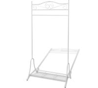 vidaXL Clothing Rack White Steel Rail Garment Stand Dress Coat Hanging Holder
