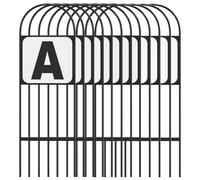 vidaXL Steel Dressage Markers - Weatherproof 12 pcs Set in Black/White, Easy Ground Insertion, Optimal Size for Rider Visibility