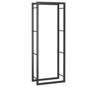 vidaXL Firewood Rack Log Stand Lumber Storage Carrier Firewood Stand Lumber Stacking Rack Wood Pile Storage Log Holder Matt Black Steel, 50 x 28 x 132 cm