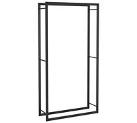 vidaXL Steel Firewood Rack in Matt Black - Log Stand for Fireplace, Wood Pile Storage Accessory for Home & Log Burners, Indoor & Outdoor Use