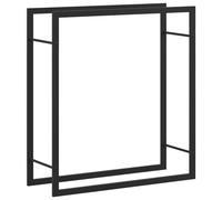 vidaXL Steel Firewood Rack - Spacious, Sturdy, Efficient Airflow, Easy Assembly - Matt Black
