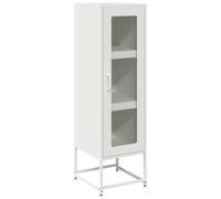 vidaXL Steel Highboard - White, Modern Style - 36x39x123 cm - Versatile Kitchen/Bathroom/Bedroom Cupboard with Ample Storage