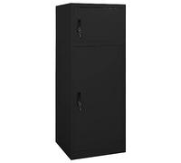 vidaXL Steel Saddle Cabinet - Lockable Equestrian Sports Equipment Organizer with Adjustable Rack and Hooks - Compact, Durable and Secure - Black