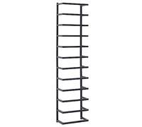 vidaXL Towel Rack Black 24X12X96cm Steel, Black
