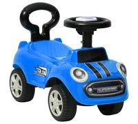 vidaxl Step Car Blue - Toddler Push Ride-On Vehicle with Steering Wheel & Push Bar - Safe Baby Car for 12-36 Months