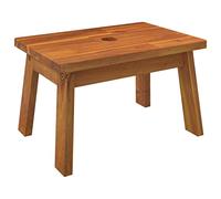vidaXL Solid Acacia Wood Step Stool - Versatile Footrest for Living Room, Bedroom and Bathroom, Safe for All Ages